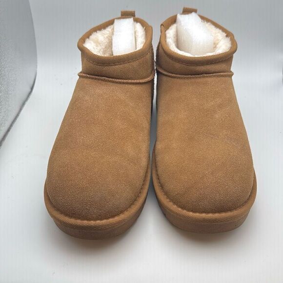 CUSHIONAIRE Women's Hip 2 Genuine SuedeβAnkle Snow Boots SIZE 9.5 CHESTNUT PREOW - Picture 2 of 7